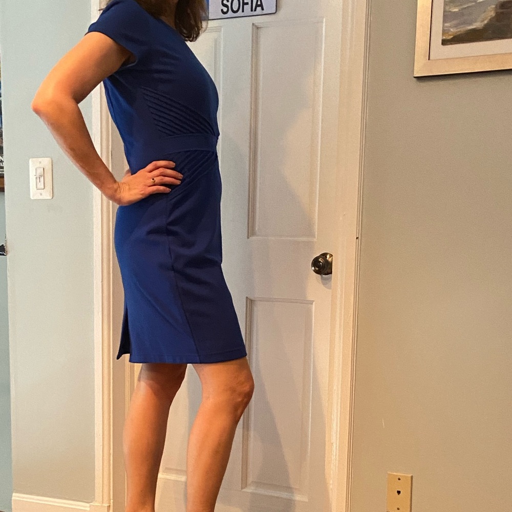 Short sleeve knit Ellen Tracy dress, lined. Size 8